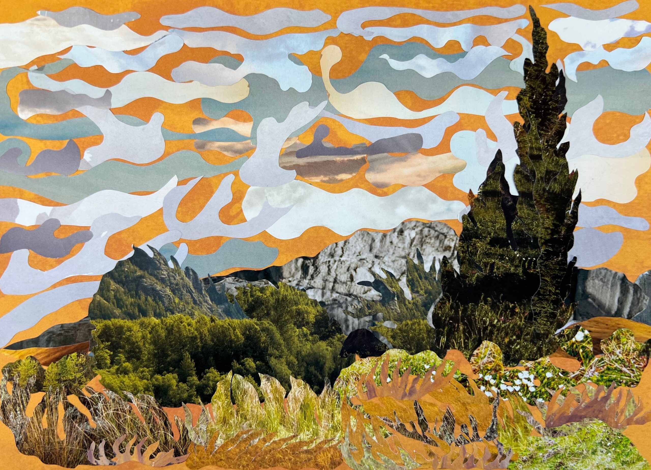 Field with Cypresses inspired by vanGogh painting